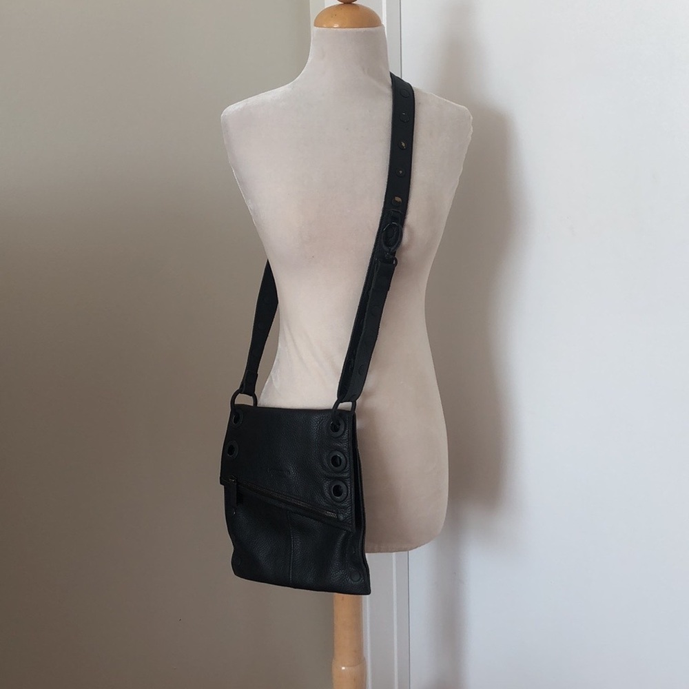 Hammitt black leather crossbody shoulder bag / purse